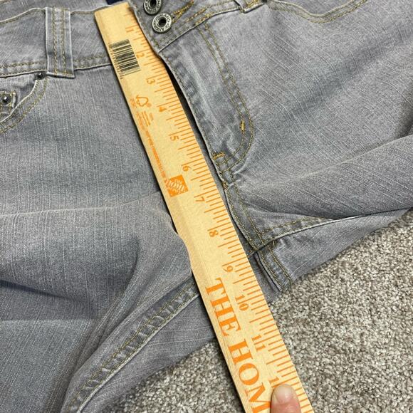 y2lk vintage grunge Angels womens straight jeans sz 13 mid rise gray stretch - Picture 5 of 12